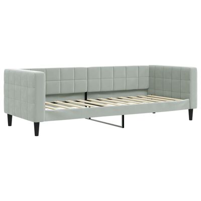 vidaXL Divano Letto con Letto Estraibile Grigio Chiaro 90x200 Velluto