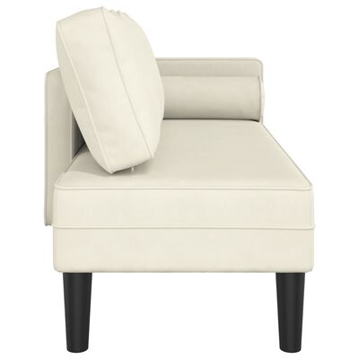 vidaXL Chaise Longue con Cuscini Crema in Velluto