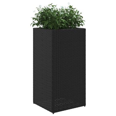 vidaXL Fioriere da Giardino 2 pz Nere 40x40x80 cm in Polyrattan