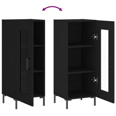 vidaXL Credenza Nero 34,5x34x90 cm in Legno Multistrato