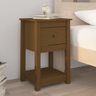 vidaXL Comodino Marrone Ambra 40x35x61,5 cm in Legno Massello di Pino