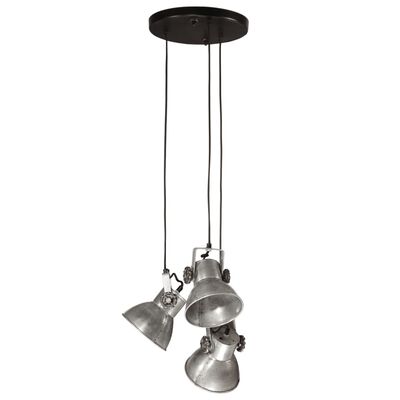 vidaXL Lampada Pensile 25 W Argento Vintage 30x30x100 cm E27