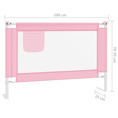 vidaXL Sponda Letto di Sicurezza per Bambini Rosa 100x25cm in Tessuto