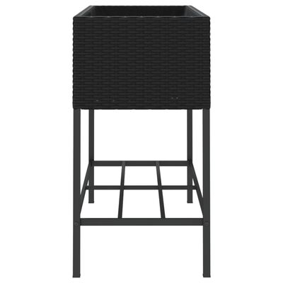 vidaXL Fioriere da Giardino con Ripiani 2pz Nere 90x40x75cm Polyrattan