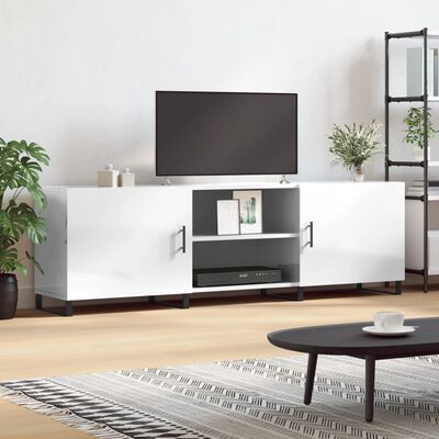 vidaXL Mobile Porta TV Bianco Lucido 150x30x50 cm in Legno Multistrato