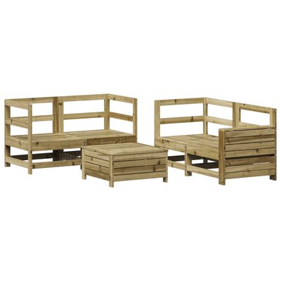 vidaXL Set Divani da Giardino 5 pz in Legno Impregnato di Pino