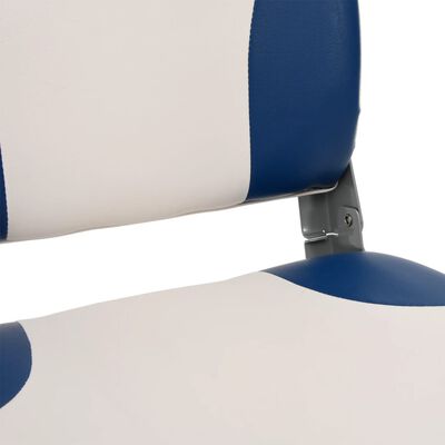 vidaXL Set Sedile per Barca Pieghevole 2pz con Cuscino Blu-Bianco