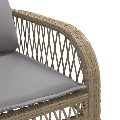 vidaXL Set Divano da Giardino 4 pz con Cuscini Beige in Polyrattan