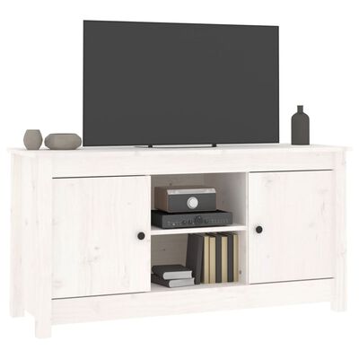 vidaXL Mobile Porta TV Bianco 103x36,5x52 cm in Legno Massello di Pino