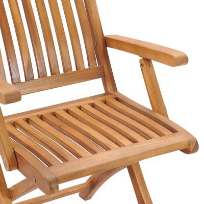 vidaXL Sedie da Giardino Pieghevoli con Cuscini 4 pz Massello di Teak