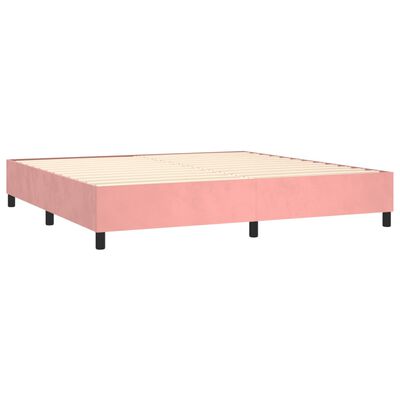 vidaXL Letto a Molle con Materasso e LED Rosa 200x200 cm in Velluto