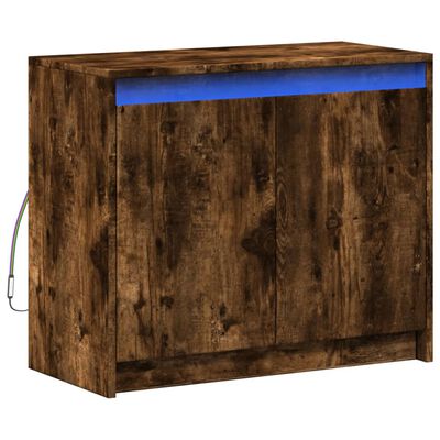 vidaXL Credenza con LED Rovere Fumo 72x34x61 cm in Legno Multistrato