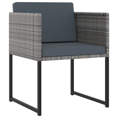 vidaXL Set Pranzo da Giardino 11 pz con Cuscini in Polyrattan Grigio