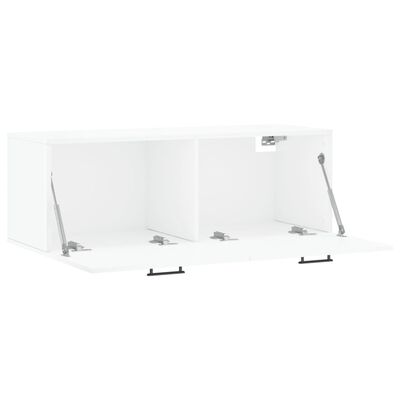 vidaXL Mobile a Parete Bianco Lucido 100x36,5x35 cm Legno Multistrato