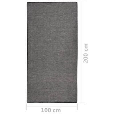 vidaXL Tappeto da Esterni a Tessitura Piatta 100x200 cm Grigio