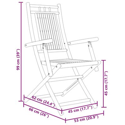 vidaXL Set da Bistrò 3 pz in Bambù