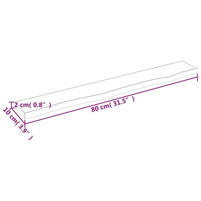 vidaXL Ripiano a Parete 80x10x2 cm Legno Massello Rovere Non Trattato