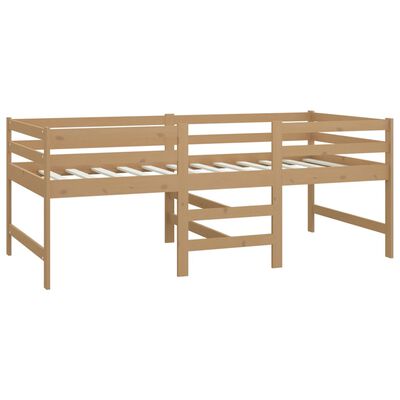 vidaXL Letto Mezzo Alto con Materasso 90x200 cm Ambra Legno di Pino