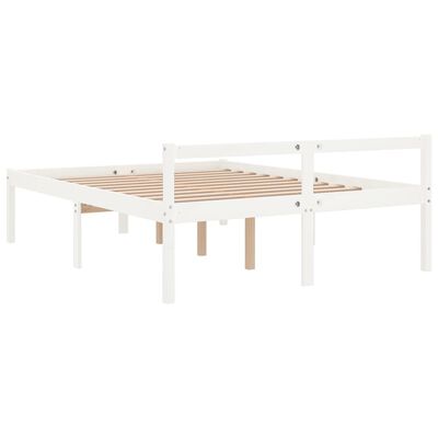 vidaXL Letto per Anziani Bianco 120x190 cm Small Double Legno di Pino