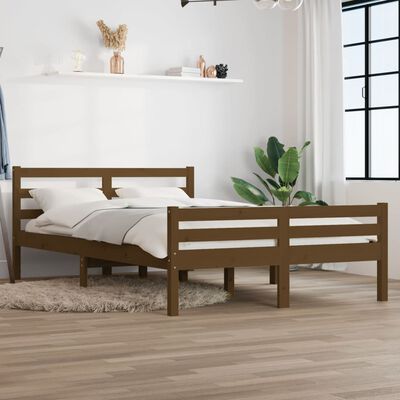 vidaXL Giroletto senza Materaso Ambra in Legno Massello 120x190 cm