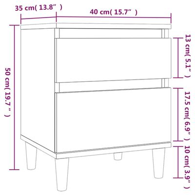 vidaXL Comodino Rovere Sonoma 40x35x50 cm