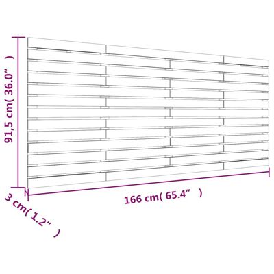 vidaXL Testiera da Parete Grigia 166x3x91,5 cm Legno Massello di Pino