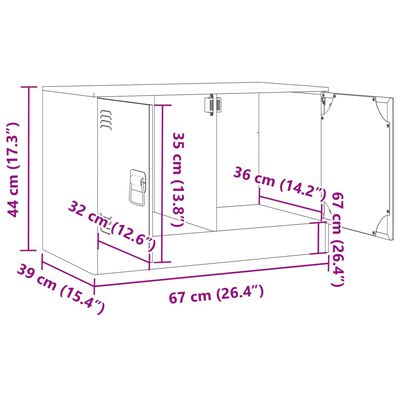 vidaXL Mobile TV Rosso 67x39x44 cm in Acciaio