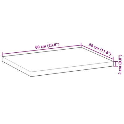 vidaXL Mensole da Parete 3 pz 60x30x2 cm Legno Acacia Non Trattato