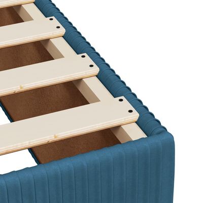 vidaXL Giroletto a Molle con Materasso Blu Scuro 120x190 cm in Velluto