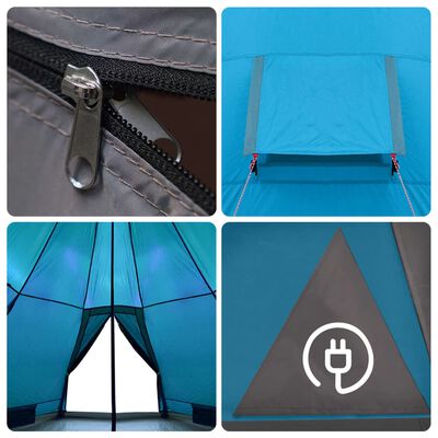 vidaXL Tenda da Campeggio Tipi per 4 Persone Blu Impermeabile