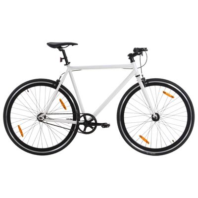 vidaXL Bicicletta a Scatto Fisso Bianca e Nera 700c 51 cm