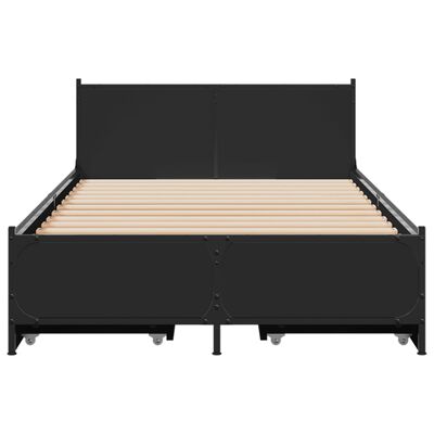 vidaXL Giroletto con Cassetti Nero 90x190 cm in Legno Multistrato