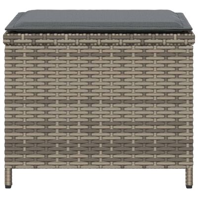 vidaXL Sgabelli Giardino con Cuscini 4 pz Grigi 40x40x35 cm Polyrattan