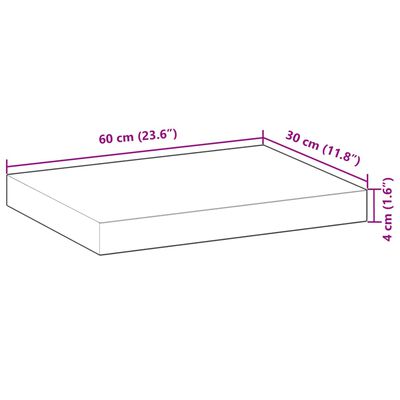 vidaXL Mensole da Parete 2 pz 60x30x4 cm Legno Acacia Non Trattato