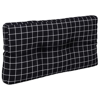 vidaXL Cuscino per Pallet Motivo a Quadri Nero 80x40x12 cm in Tessuto