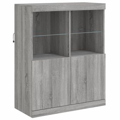 vidaXL Credenza con Luci LED Grigio Sonoma 283x37x100 cm