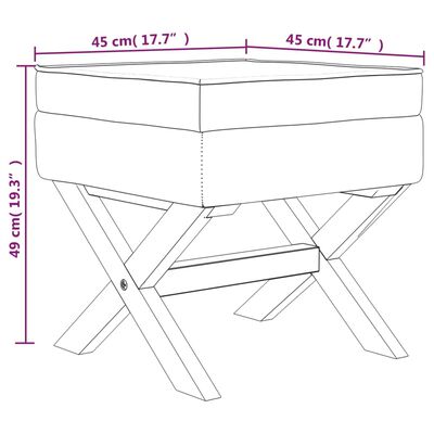 vidaXL Sgabello Portaoggetti Blu 45x45x49 cm in Velluto