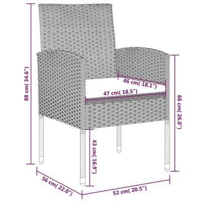 vidaXL Set da Pranzo da Giardino 9 pz Antracite