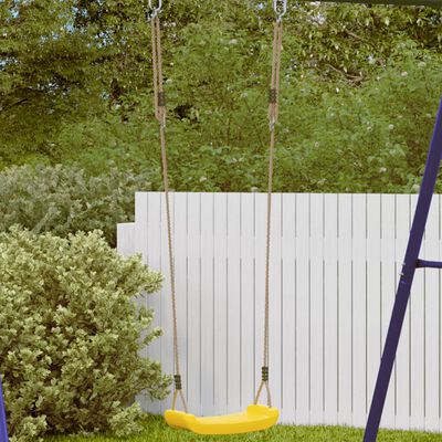 vidaXL Seggiolino Altalena per Bambini Singolo Corda Regolabile Giallo