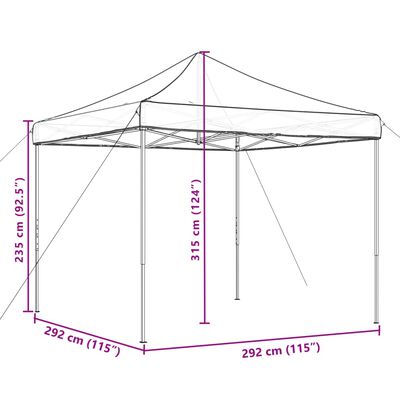 vidaXL Tenda da Festa Pieghevole Pop-Up Arancione 292x292x315 cm