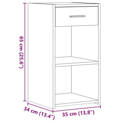 vidaXL Comodino Grigio Sonoma 35x34x65 cm in Legno Multistrato