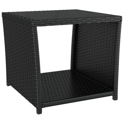 vidaXL Set Mobili da Giardino 3 pz Nero Polyrattan e Acciaio