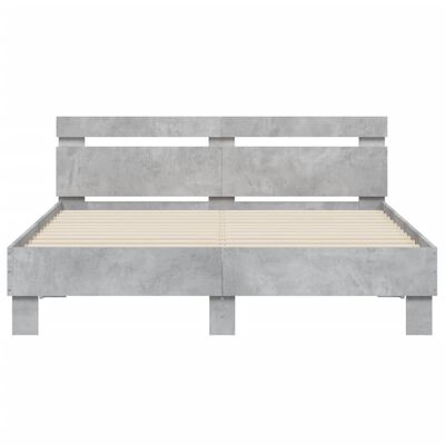 vidaXL Giroletto Testiera Grigio Cemento 140x200 cm Legno Multistrato