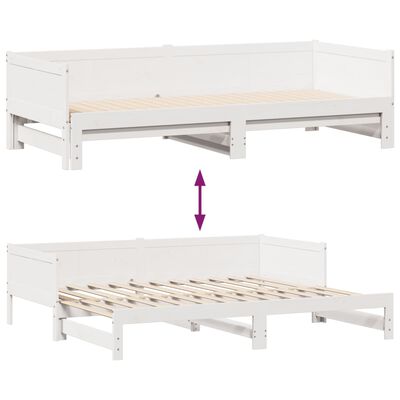 vidaXL Dormeuse Letto Estraibile e Cassetti Bianca 80x200cm Legno Pino