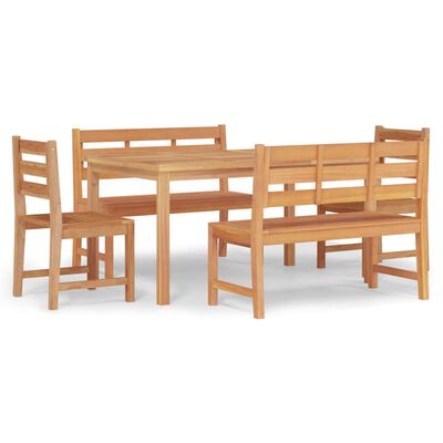 vidaXL Set da Pranzo per Giardino 5 pz in Legno Massello di Teak