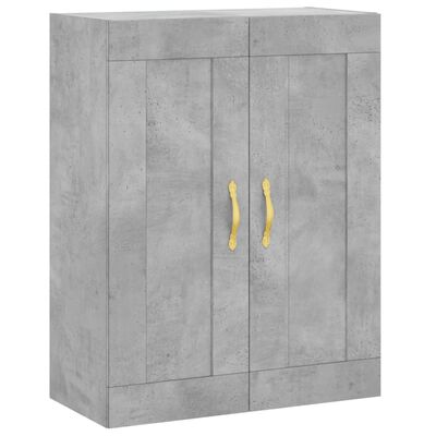 vidaXL Credenza Grigio Cemento 69,5x34x180 cm in Legno Multistrato