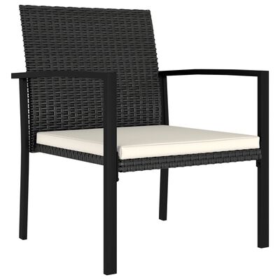 vidaXL Sedie da Pranzo per Giardino 4 pz in Polyrattan Nero