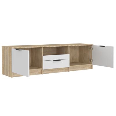 vidaXL Mobile TV Bianco Rovere Sonoma 140x35x40cm Legno Multistrato