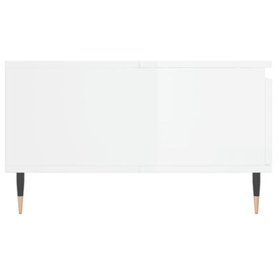 vidaXL Tavolino Salotto Bianco Lucido 90x60x35 cm in Legno Multistrato