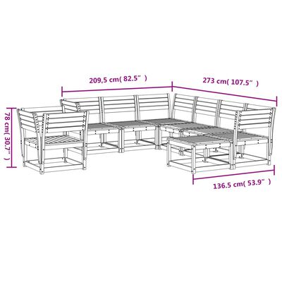 vidaXL Set Salotto da Giardino 8 pz in Legno Massello di Douglas